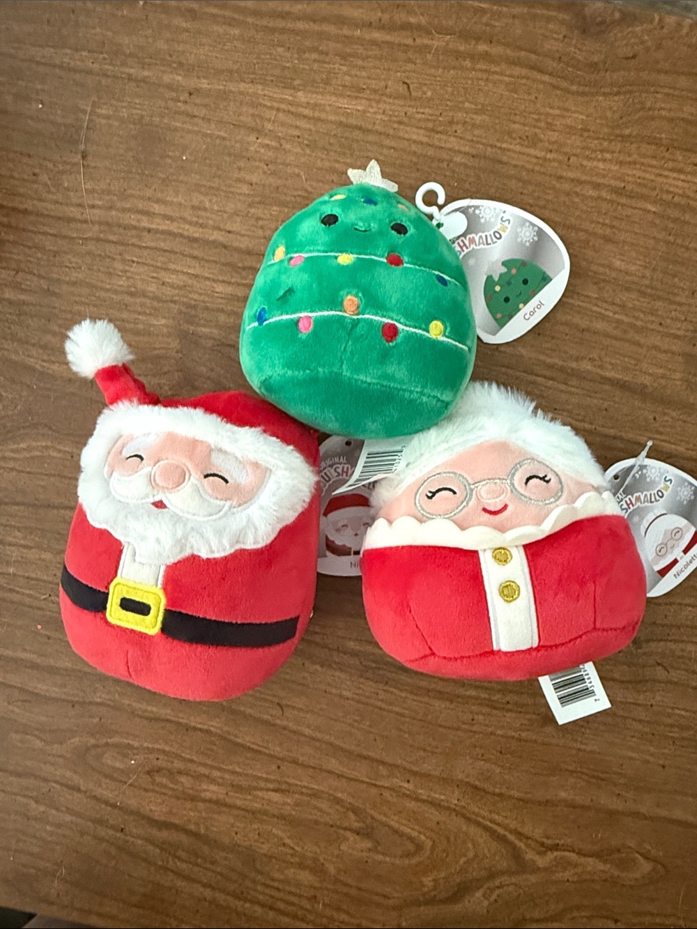 Squishmallows Red & Green Holiday Plush Trio
